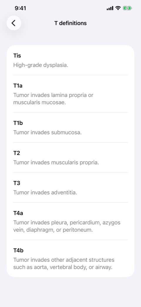 Esophageal Cancer Stage screenshot 4