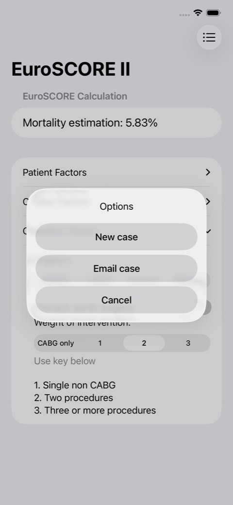 EuroSCORE II screenshot 4