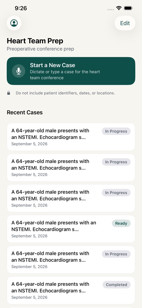 Heart Team Prep screenshot 1